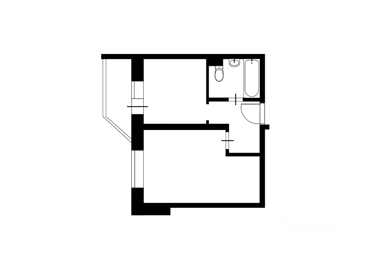 Планировка этой квартиры по данным Циан