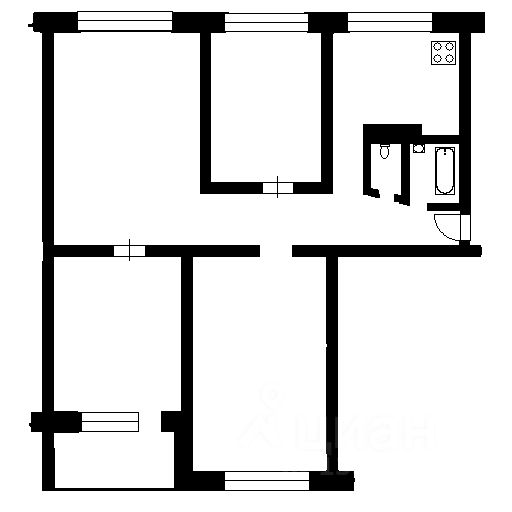 Планировка этой квартиры по данным Циан