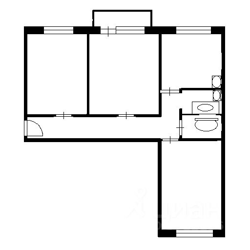 Планировка этой квартиры по данным Циан