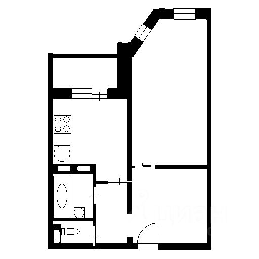 Планировка этой квартиры по данным Циан