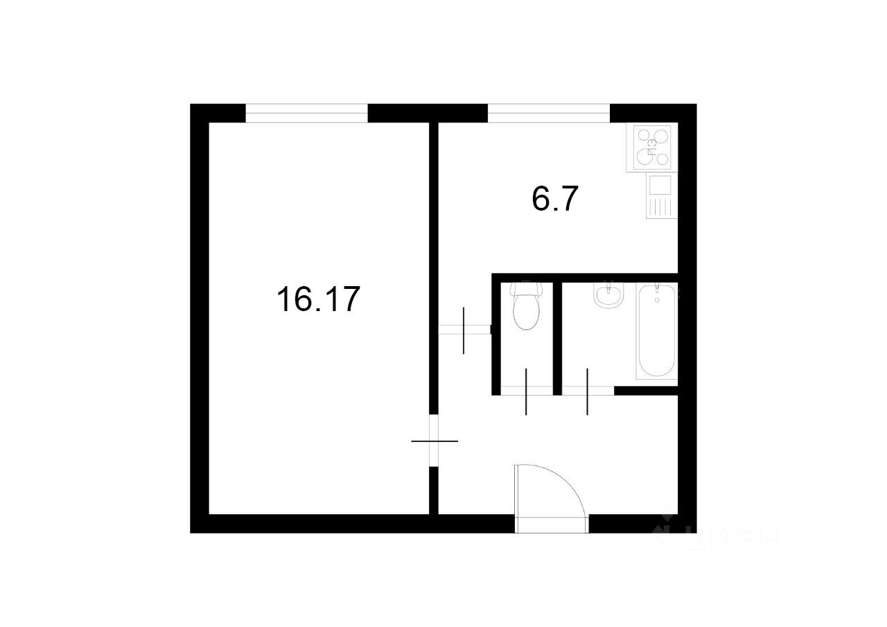 Планировка этой квартиры по данным Циан