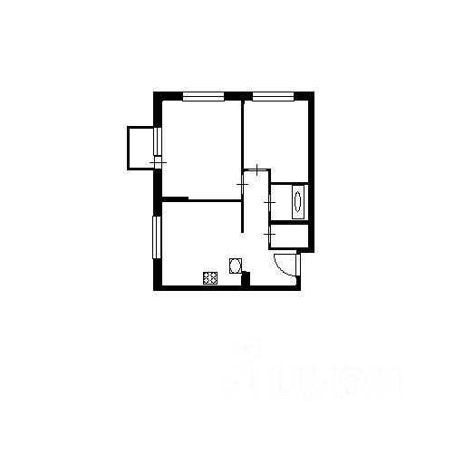 Планировка этой квартиры по данным Циан