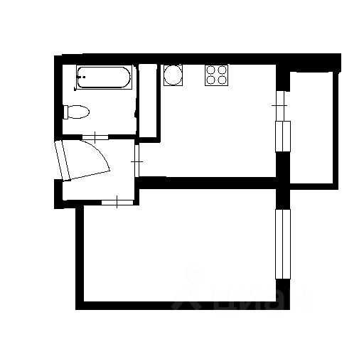 Планировка этой квартиры по данным Циан