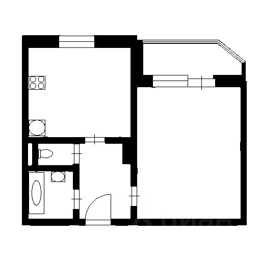 Планировка этой квартиры по данным Циан
