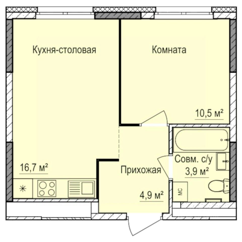 1-комн.кв., 36 м², 2/17 этаж