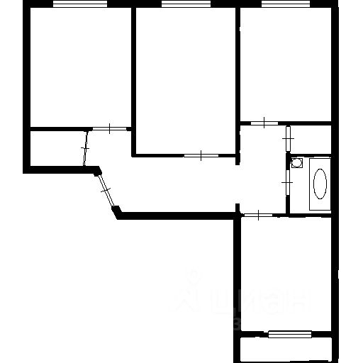 Планировка этой квартиры по данным Циан