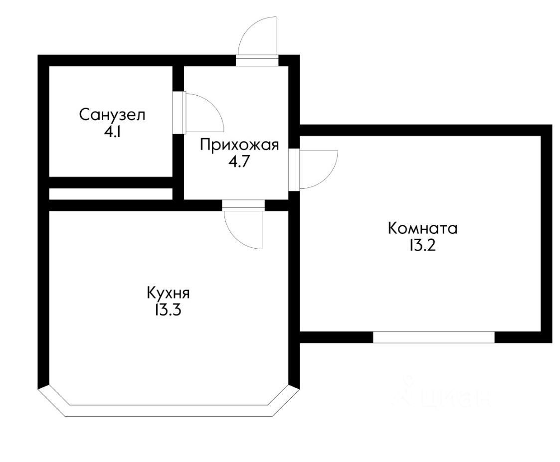 Планировка этой квартиры по данным Циан