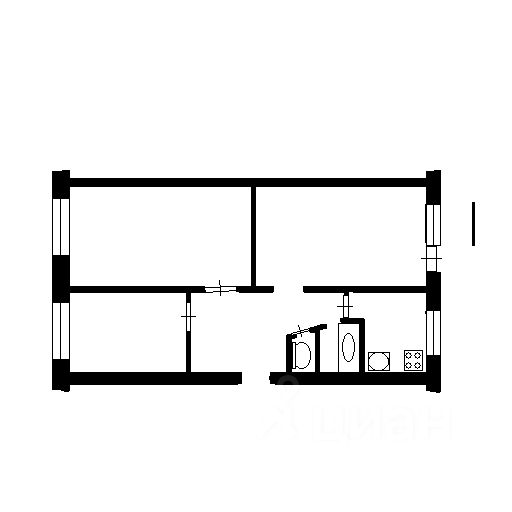 Планировка этой квартиры по данным Циан