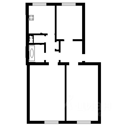Планировка этой квартиры по данным Циан