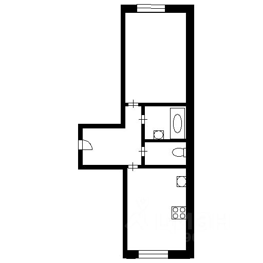 Планировка этой квартиры по данным Циан