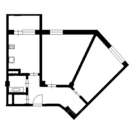 Планировка этой квартиры по данным Циан