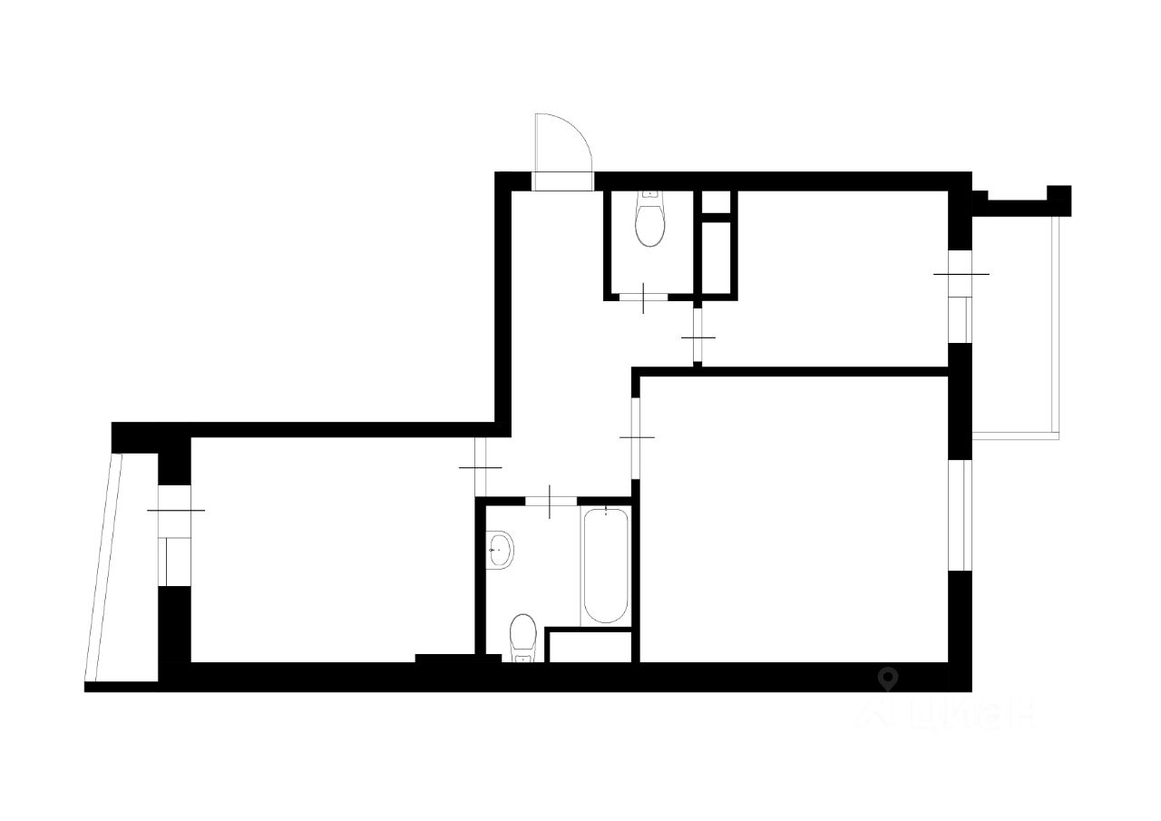 Планировка этой квартиры по данным Циан