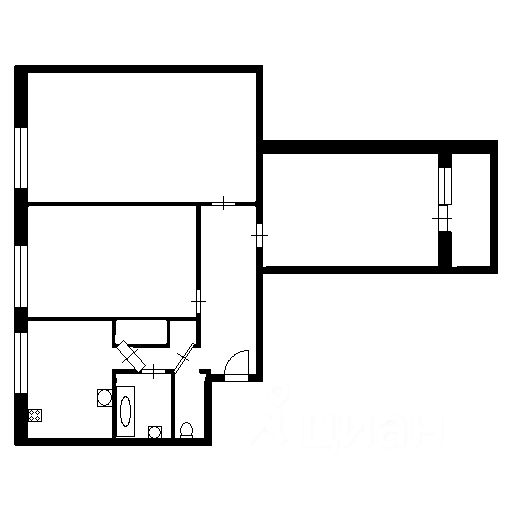 Планировка этой квартиры по данным Циан