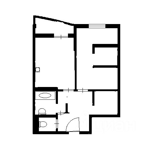 Планировка этой квартиры по данным Циан