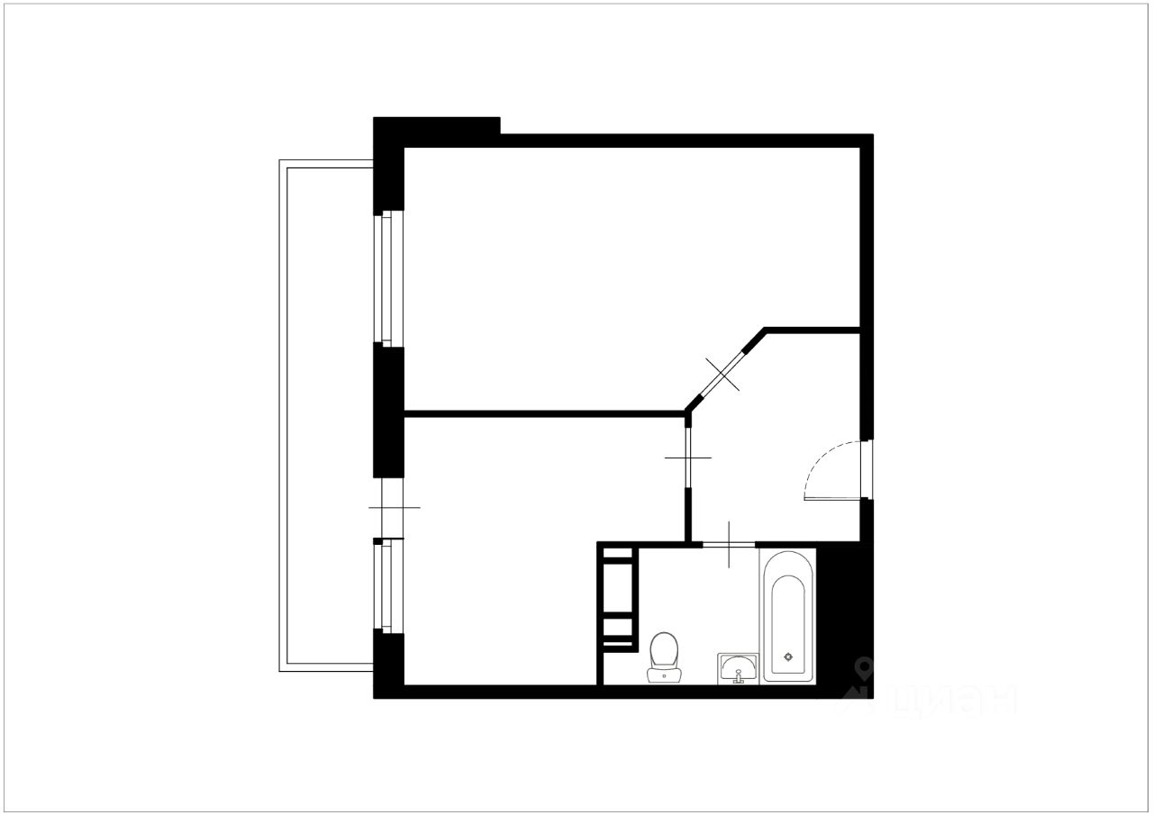 Планировка этой квартиры по данным Циан
