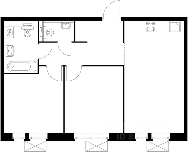 Планировка этой квартиры по данным Циан