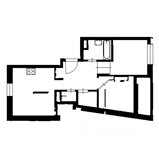 Планировка этой квартиры по данным Циан