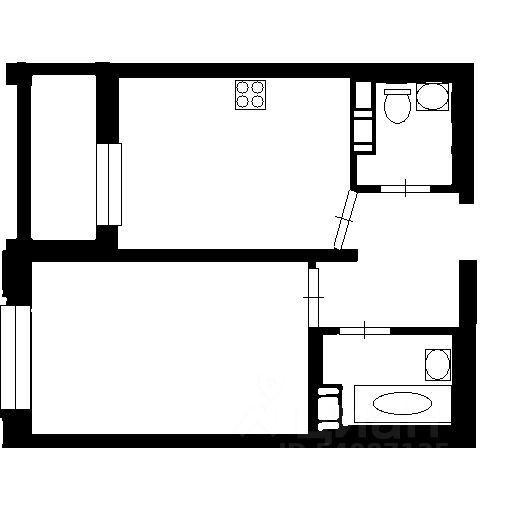 Планировка этой квартиры по данным Циан