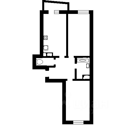 Планировка этой квартиры по данным Циан