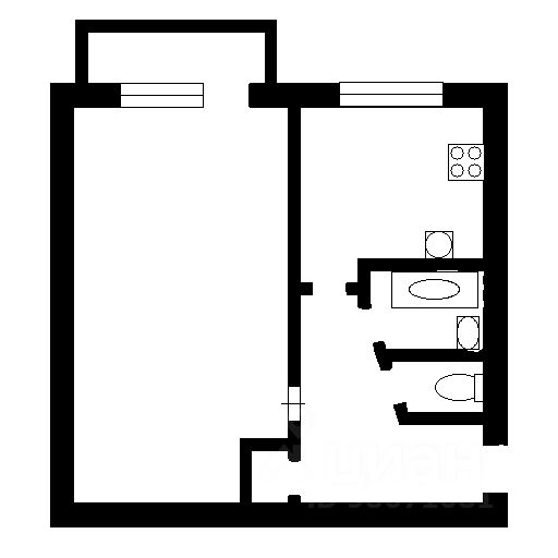 Планировка этой квартиры по данным Циан
