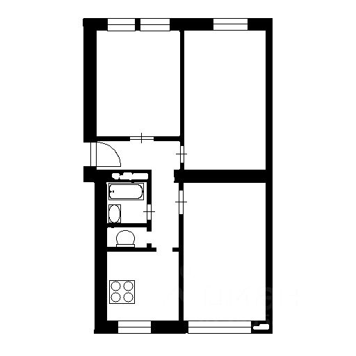 Планировка этой квартиры по данным Циан