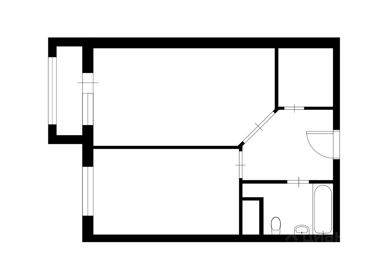 Планировка этой квартиры по данным Циан