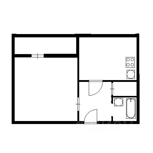 Планировка этой квартиры по данным Циан