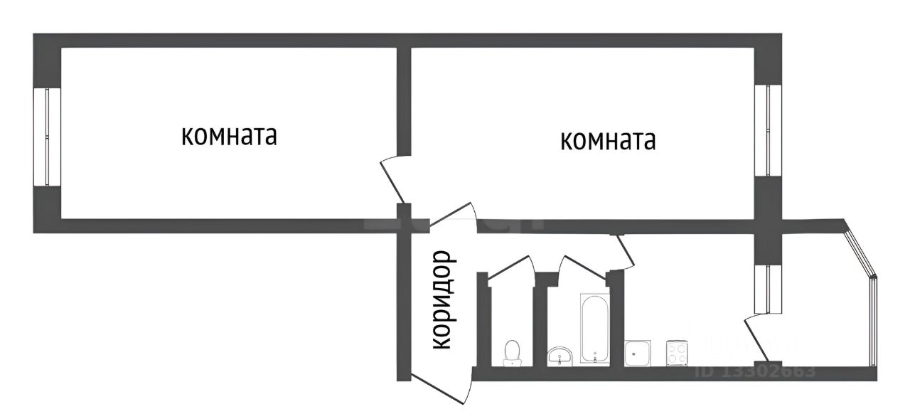 Планировка этой квартиры по данным Циан