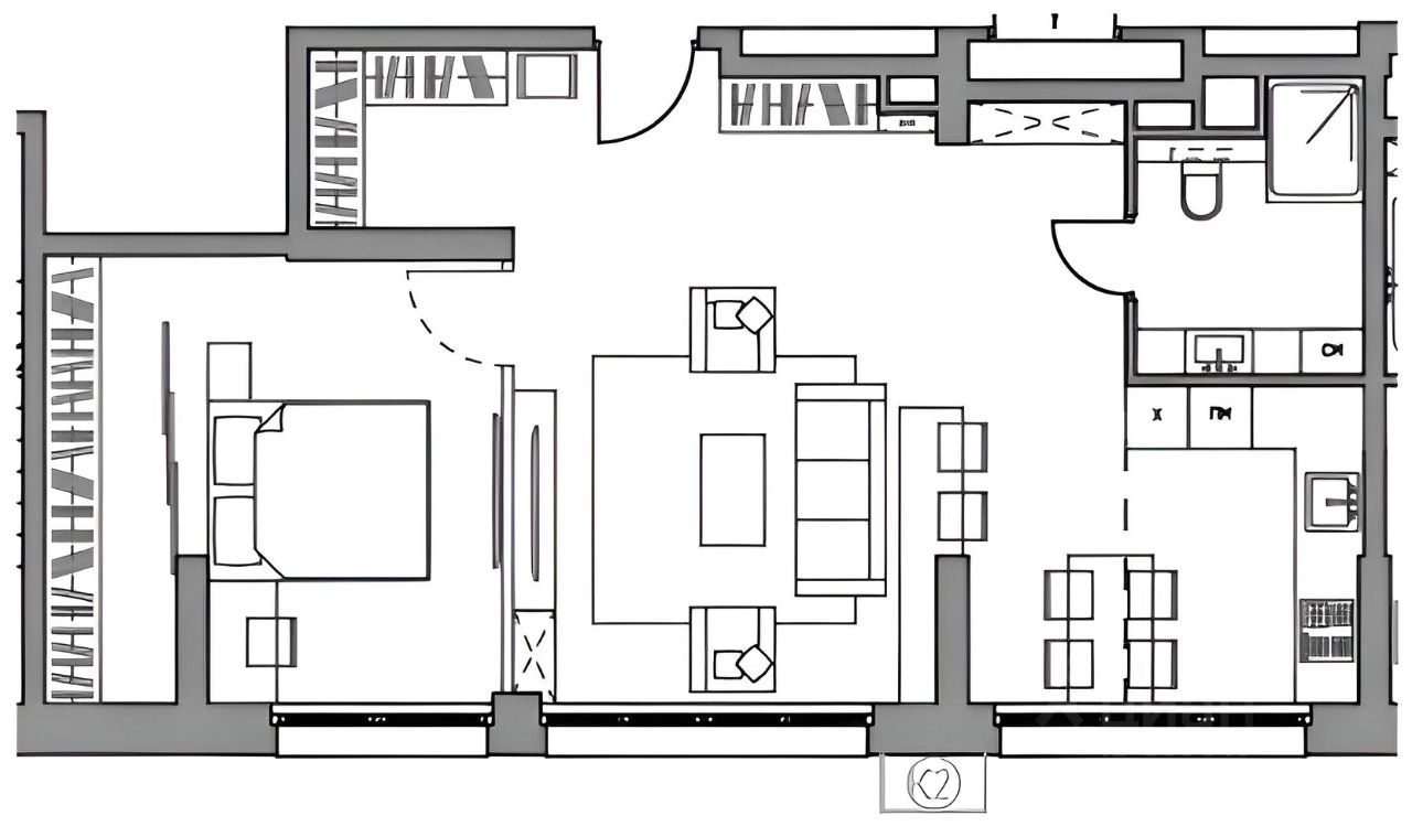 Планировка этой квартиры по данным Циан