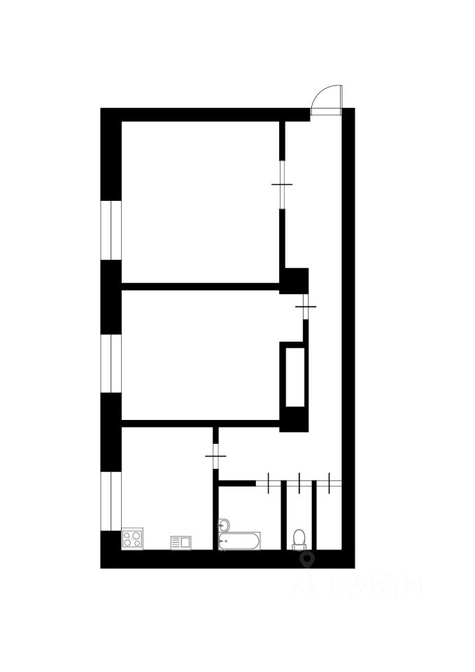 Планировка этой квартиры по данным Циан