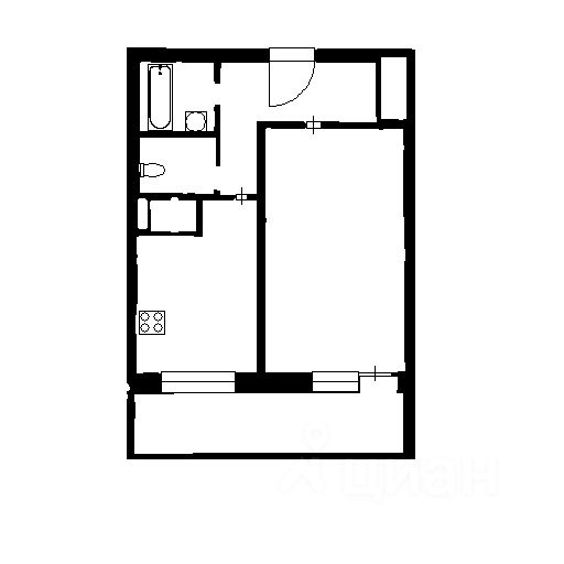 Планировка этой квартиры по данным Циан