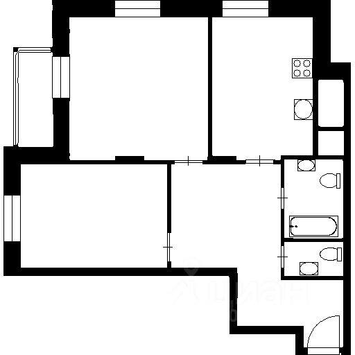 Планировка этой квартиры по данным Циан