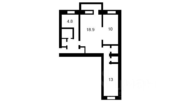 Планировка этой квартиры по данным Циан