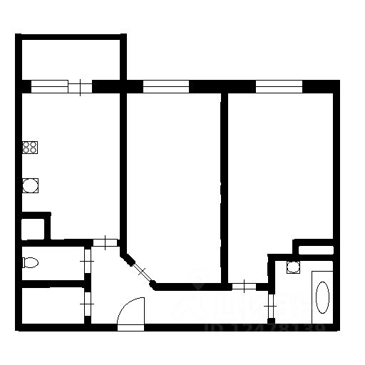 Планировка этой квартиры по данным Циан