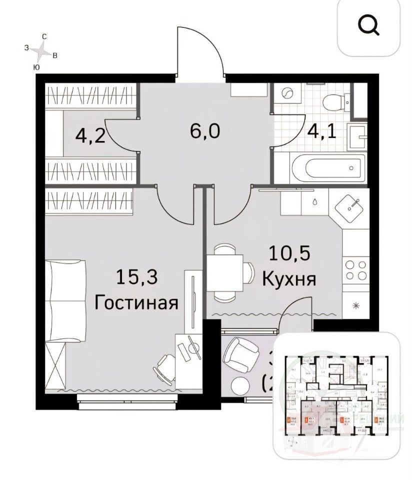 1-комн. кв., р-н Покровское-Стрешнево, Москва