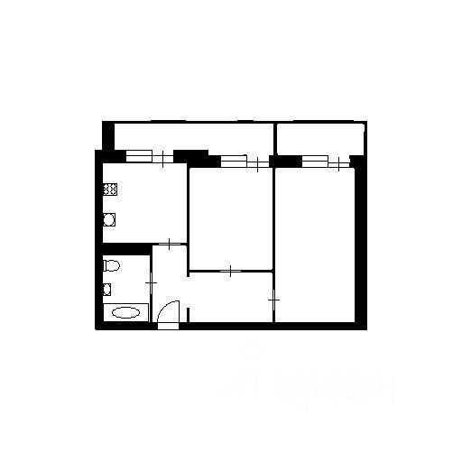 Планировка этой квартиры по данным Циан