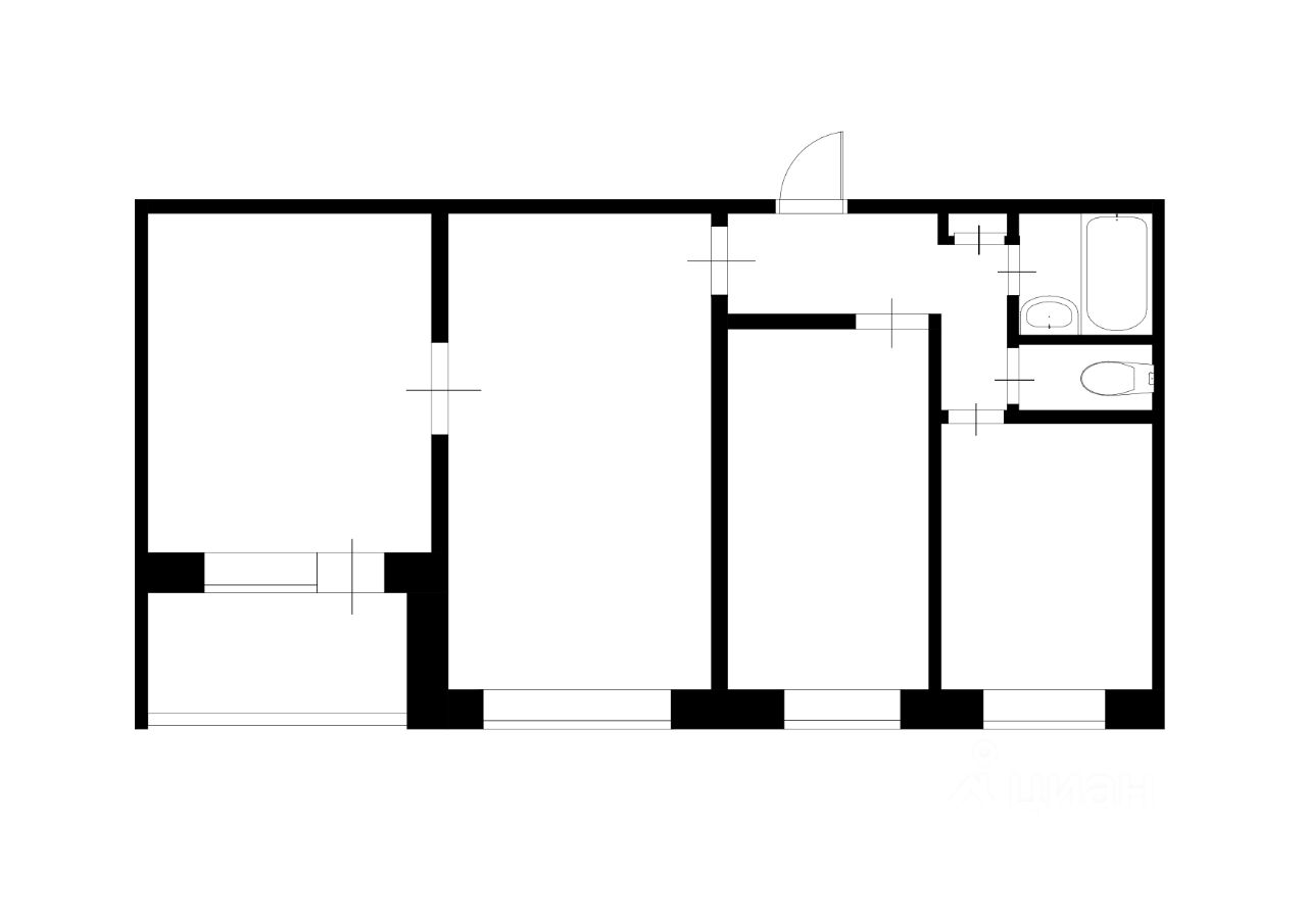 Планировка этой квартиры по данным Циан
