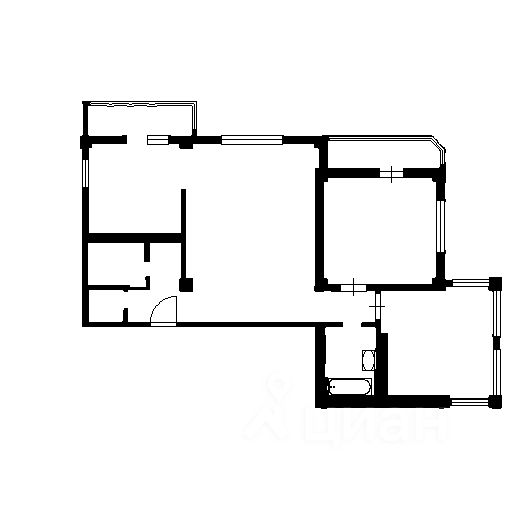 Планировка этой квартиры по данным Циан
