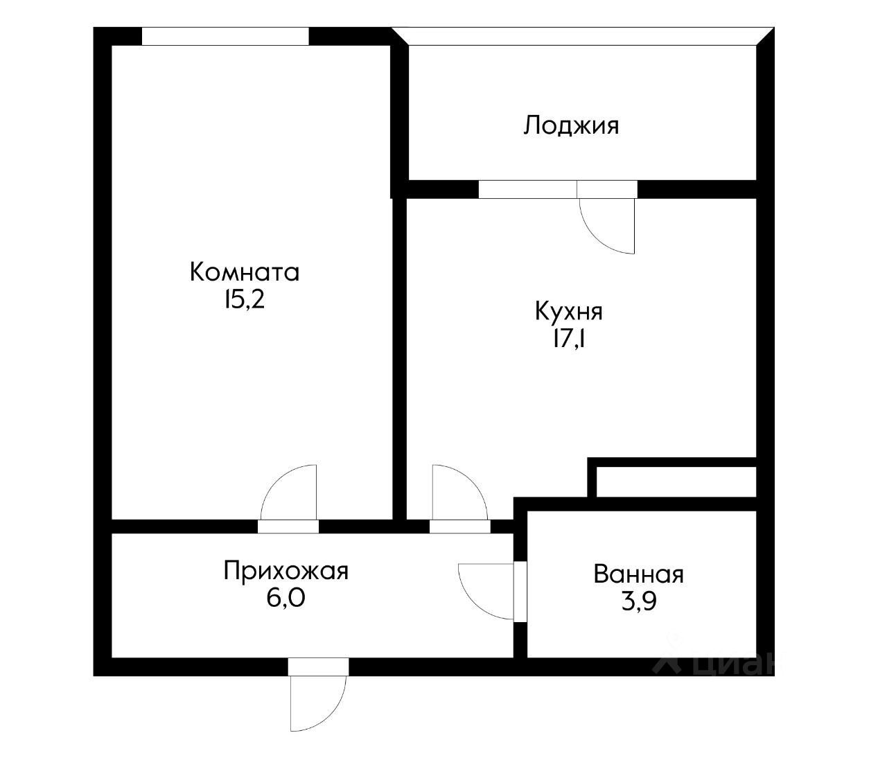 Планировка этой квартиры по данным Циан