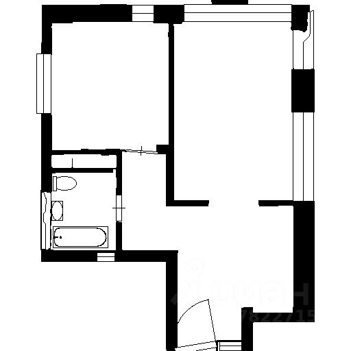Планировка этой квартиры по данным Циан
