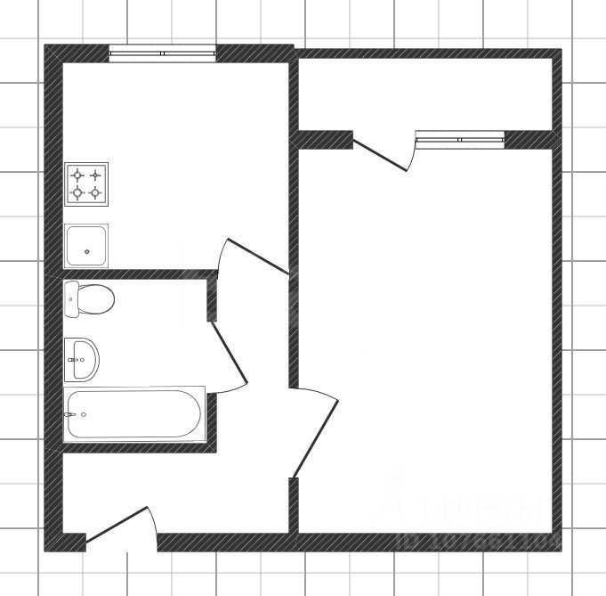 Планировка этой квартиры по данным Циан
