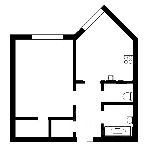 Планировка этой квартиры по данным Циан
