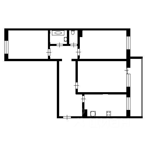 Планировка этой квартиры по данным Циан