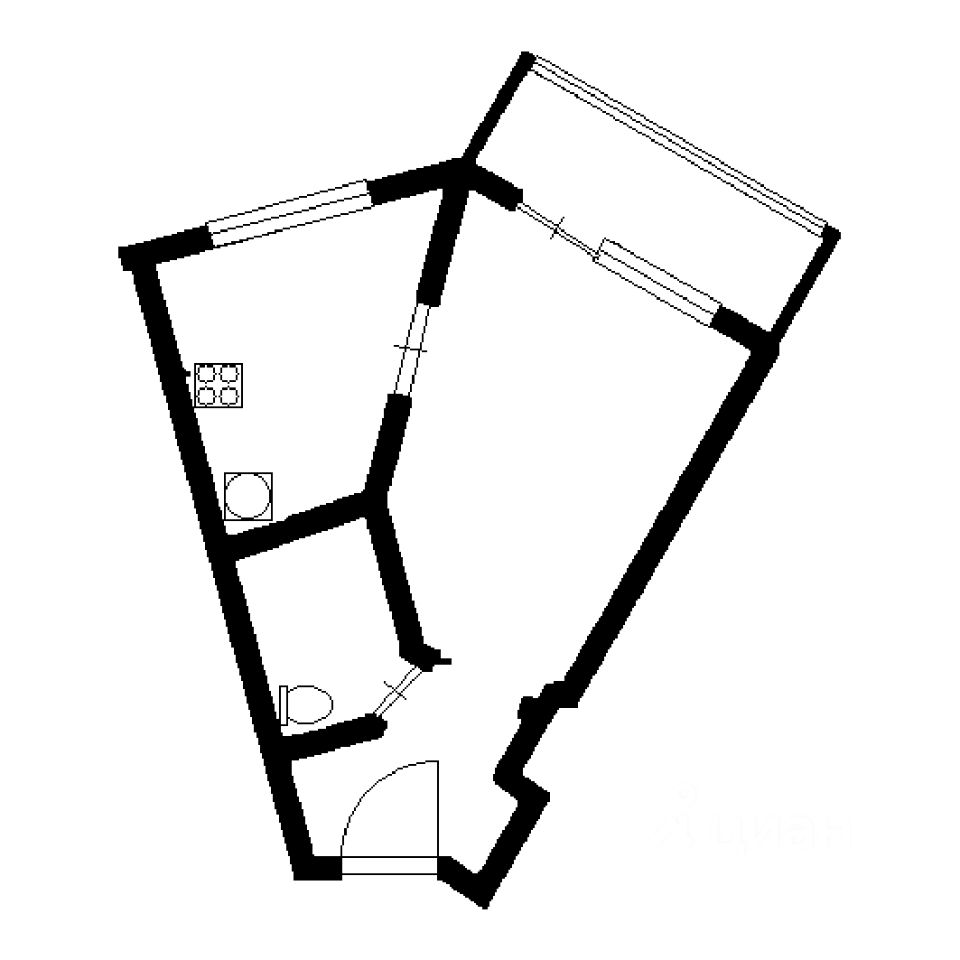 Планировка этой квартиры по данным Циан