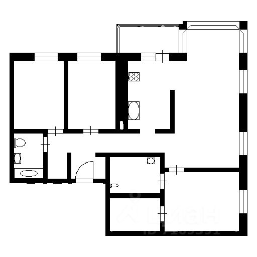Планировка этой квартиры по данным Циан