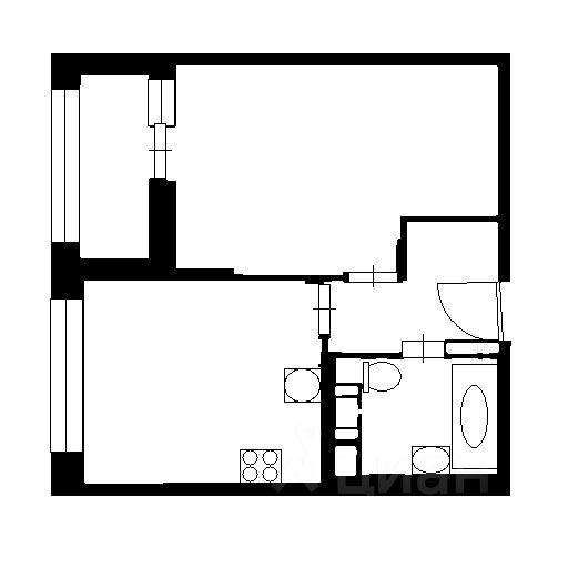 Планировка этой квартиры по данным Циан