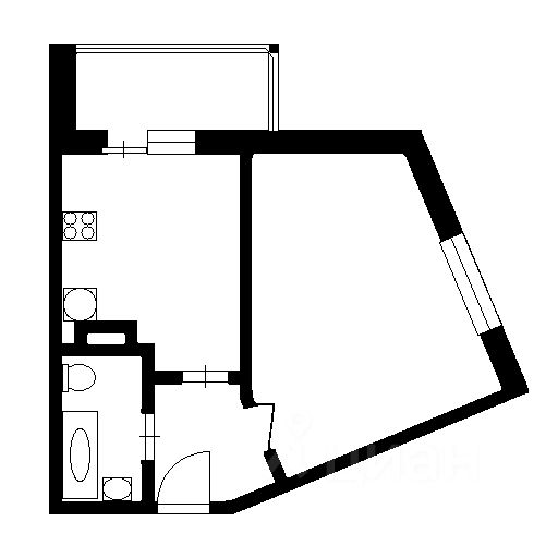 Планировка этой квартиры по данным Циан