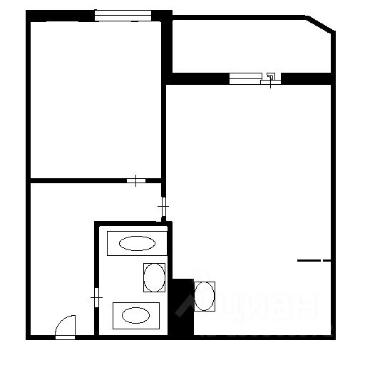 Планировка этой квартиры по данным Циан