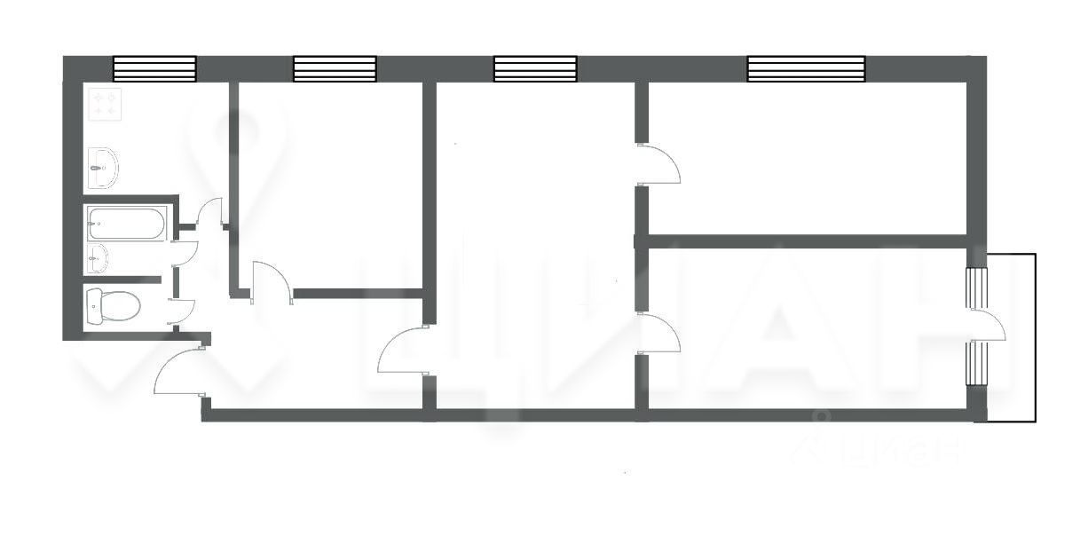 Планировка этой квартиры по данным Циан