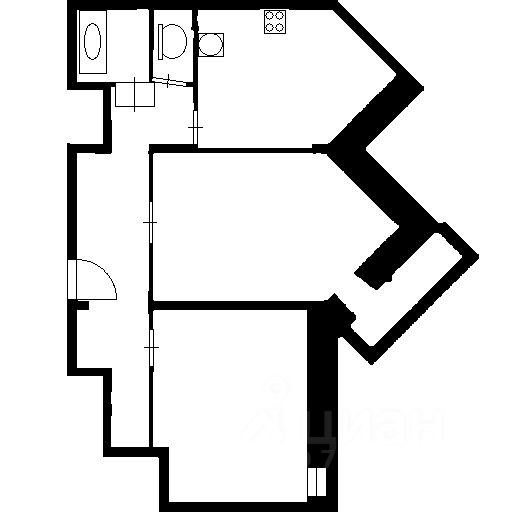 Планировка этой квартиры по данным Циан